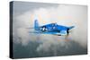 A Grumman F6F Hellcat Fighter Plane in Flight-Stocktrek Images-Stretched Canvas