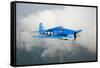 A Grumman F6F Hellcat Fighter Plane in Flight-Stocktrek Images-Framed Stretched Canvas