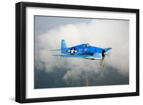 A Grumman F6F Hellcat Fighter Plane in Flight-Stocktrek Images-Framed Art Print