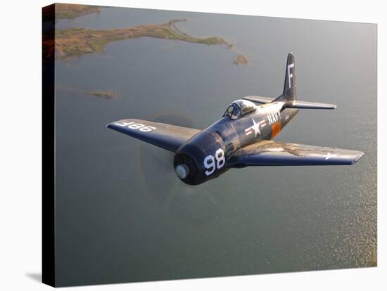 A Grumman F8F Bearcat in Flight-Stocktrek Images-Stretched Canvas