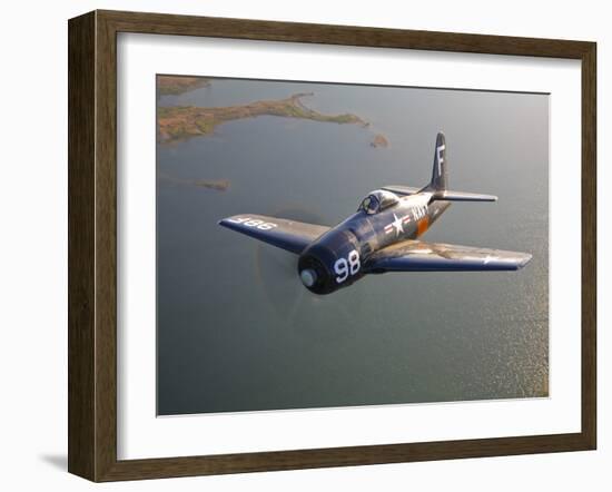 A Grumman F8F Bearcat in Flight-Stocktrek Images-Framed Photographic Print