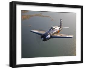 A Grumman F8F Bearcat in Flight-Stocktrek Images-Framed Photographic Print