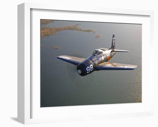 A Grumman F8F Bearcat in Flight-Stocktrek Images-Framed Photographic Print