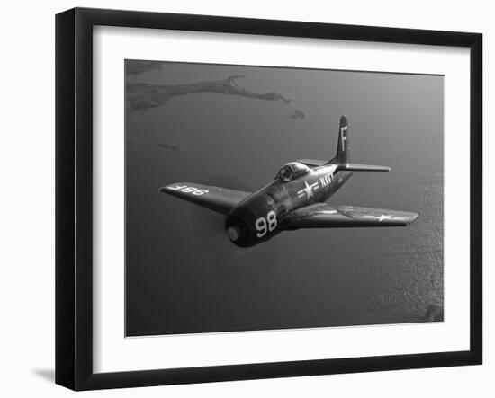 A Grumman F8F Bearcat in Flight-Stocktrek Images-Framed Photographic Print