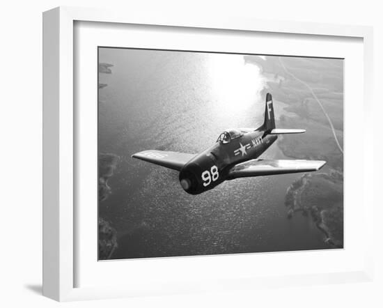 A Grumman F8F Bearcat in Flight-Stocktrek Images-Framed Photographic Print