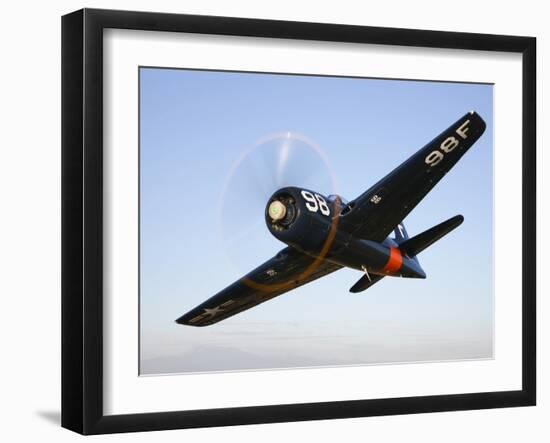 A Grumman F8F Bearcat in Flight-Stocktrek Images-Framed Photographic Print