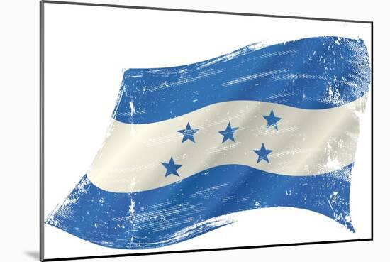A Grunge Flag of Honduras in the Wind for You-TINTIN75-Mounted Art Print