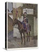 A Guard on Horseback-Francois Flameng-Stretched Canvas