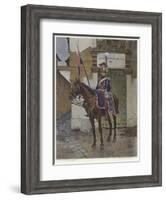 A Guard on Horseback-Francois Flameng-Framed Giclee Print