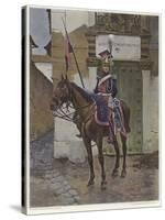 A Guard on Horseback-Francois Flameng-Stretched Canvas