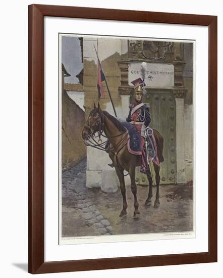 A Guard on Horseback-Francois Flameng-Framed Giclee Print