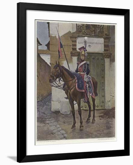 A Guard on Horseback-Francois Flameng-Framed Giclee Print