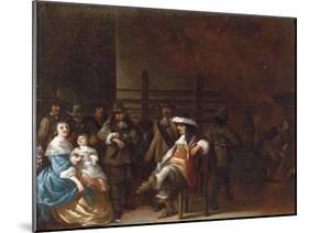 A Guardroom Interior with a Cavalier Conversing with a Mother and Child-Anthonie Palamedesz-Mounted Giclee Print