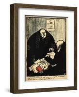 A Guilty Suspect Tries to Raise a Question of Police Procedure-Félix Vallotton-Framed Giclee Print