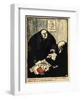 A Guilty Suspect Tries to Raise a Question of Police Procedure-Félix Vallotton-Framed Giclee Print
