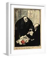 A Guilty Suspect Tries to Raise a Question of Police Procedure-Félix Vallotton-Framed Giclee Print