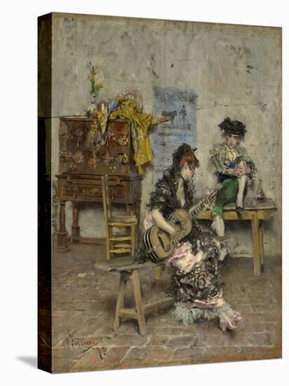 A Guitar Player, 1872 (Oil on Canvas)-Giovanni Boldini-Stretched Canvas
