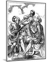 A Guitarist, a Lutenist and a Trombone Player, 16th Century-Jost Amman-Mounted Giclee Print