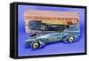 A Gunthermann "Captain Campbell's Bluebird", Clockwork Blue Lithographed Tinplate Car, circa 1931-null-Framed Stretched Canvas