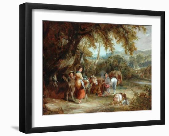 A Gypsies' Encampment, 1788-William Shayer-Framed Giclee Print