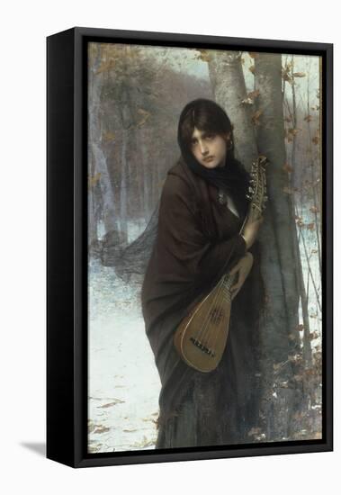 A Gypsy Girl with a Mandora-Jules Joseph Lefebvre-Framed Stretched Canvas