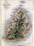 Map of Mauritius, Illustration from "Paul et Virginie" by Henri Bernardin de Saint-Pierre, 1836-A.h. Dufour-Framed Premium Giclee Print