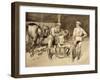 A Haircut in a Cavalry Stable, C.1893 (W/C on Paper)-Frederic Remington-Framed Giclee Print