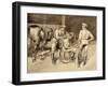 A Haircut in a Cavalry Stable, C.1893 (W/C on Paper)-Frederic Remington-Framed Giclee Print