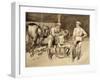 A Haircut in a Cavalry Stable, C.1893 (W/C on Paper)-Frederic Remington-Framed Giclee Print