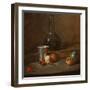A Half-Full Decanter, a Silver Goblet, Five Cherries, an Apricot and a Green Apple-Jean-Baptiste Simeon Chardin-Framed Giclee Print