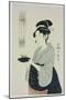 A Half Length Portrait of Naniwaya Okita, Depicting the Famous Teahouse-Kitagawa Utamaro-Mounted Giclee Print