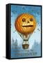 A Halloween Pumpkin Hot Air Balloon, 1909-Ellen Hattie Clapsaddle-Framed Stretched Canvas