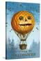 A Halloween Pumpkin Hot Air Balloon, 1909-Ellen Hattie Clapsaddle-Stretched Canvas