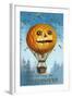 A Halloween Pumpkin Hot Air Balloon, 1909-Ellen Hattie Clapsaddle-Framed Giclee Print