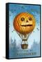 A Halloween Pumpkin Hot Air Balloon, 1909-Ellen Hattie Clapsaddle-Framed Stretched Canvas