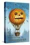 A Halloween Pumpkin Hot Air Balloon, 1909-Ellen Hattie Clapsaddle-Stretched Canvas