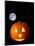 A Halloween Pumpkin with Moon and Stars in Background-Steven Morris-Mounted Photographic Print