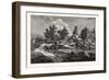 A Hamlet and Bridge in Cambodia-null-Framed Giclee Print