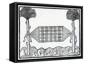 A Hammock from 'La Historia General De Las Indias' 1547-Christopher Columbus-Framed Stretched Canvas