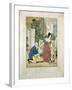 A Hand Coloured Lithographed Scene of a Man Proposing, C.1800 (Hand Coloured Lithoraph on Card)-null-Framed Giclee Print