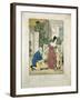 A Hand Coloured Lithographed Scene of a Man Proposing, C.1800 (Hand Coloured Lithoraph on Card)-null-Framed Giclee Print