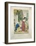 A Hand Coloured Lithographed Scene of a Man Proposing, C.1800 (Hand Coloured Lithoraph on Card)-null-Framed Giclee Print