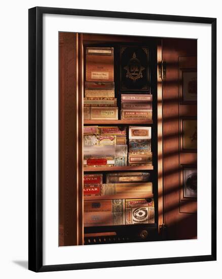 A Hand Made Cedar Armoire Containing Boxed Cigars-null-Framed Giclee Print