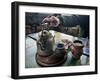 A Hand on a Teapot and Yerba Mate at Refugio Piltriquitron in the Andes of Patagonia, Argentina-Maureen Eversgerd-Framed Photographic Print