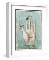 A Hand with Alchemical Symbols Against the Fingers, First Half of the 17th Century-null-Framed Giclee Print