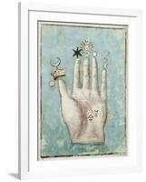 A Hand with Alchemical Symbols Against the Fingers, First Half of the 17th Century-null-Framed Giclee Print