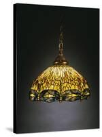 A "Hanging Head" Dragonfly Glass and Gilt Bronze Chandelier-Tiffany Studios-Stretched Canvas