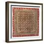 A Hanging of Red Wool Facecloth Applied and Embriodered with an Ogival Lattice of Flowering Vines-null-Framed Giclee Print