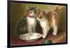 A Happy Birthday, Cats with Milk-null-Framed Art Print