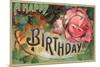 A Happy Birthday, Vintage Rose-null-Mounted Premium Giclee Print